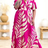 Robe - Franka - Fuchsia & Beige