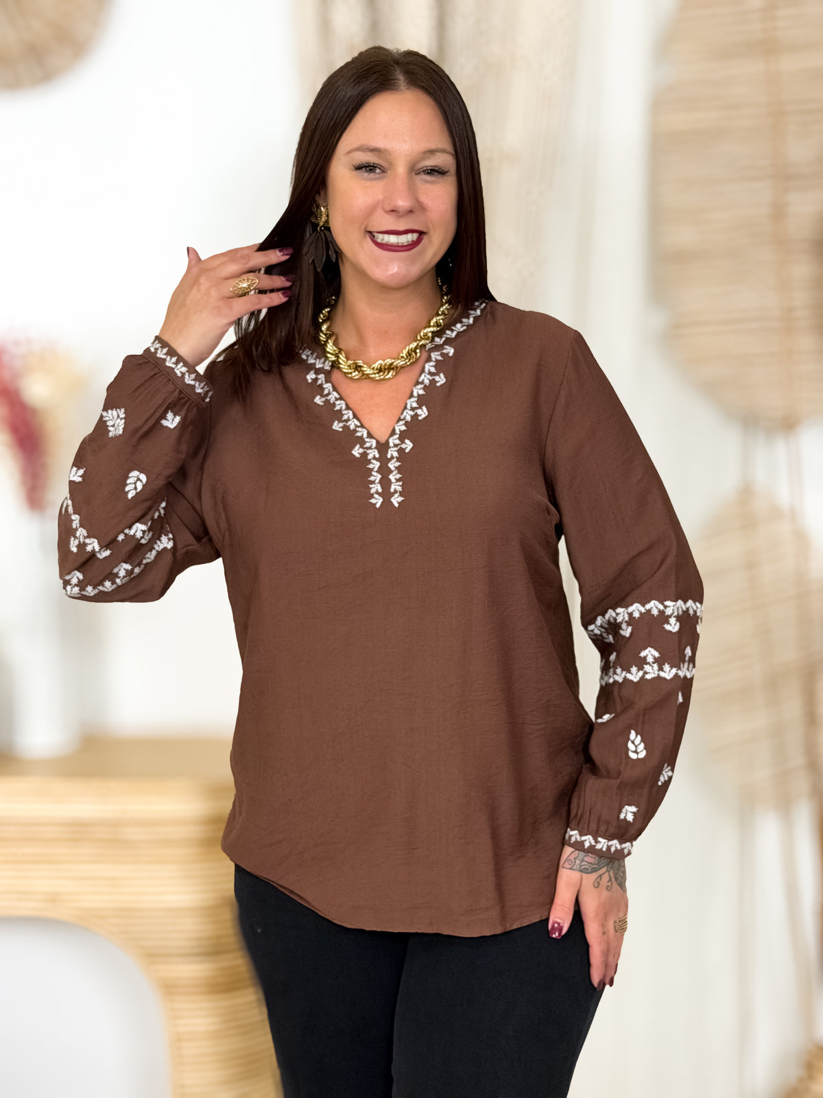 Blouse - Ariella - Brun