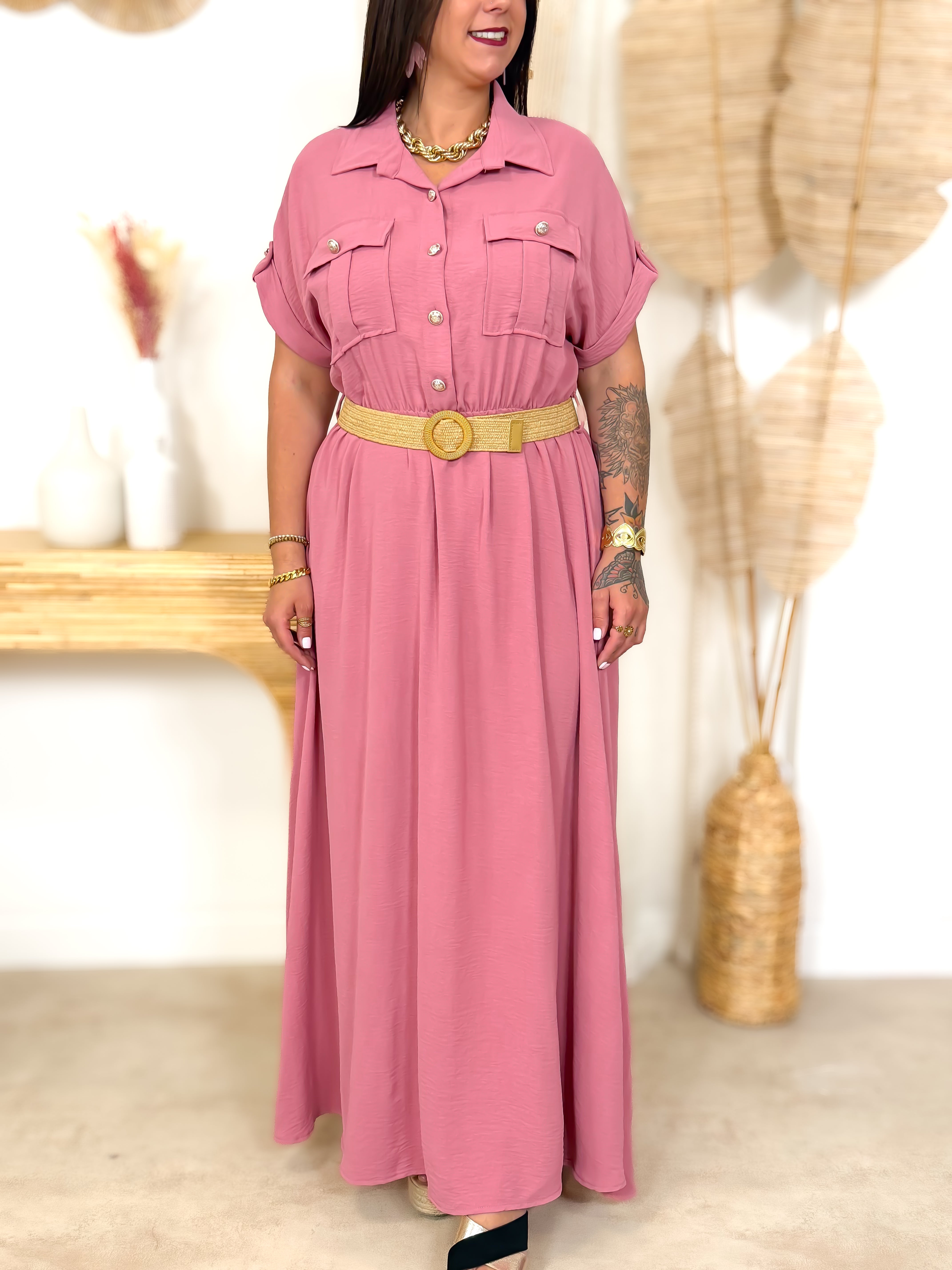 Robe Longue - Soa - Vieux Rose