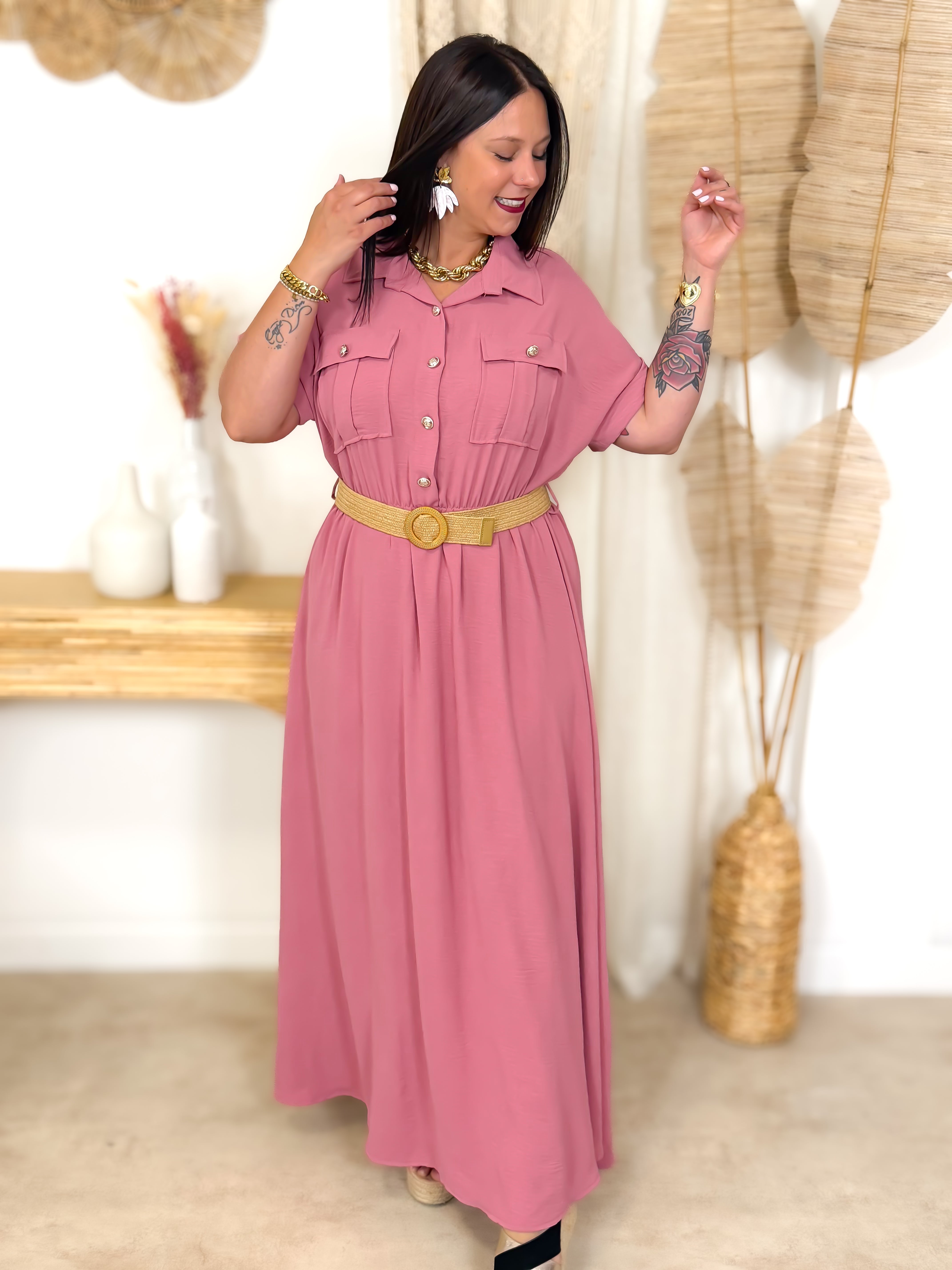 Robe Longue - Soa - Vieux Rose