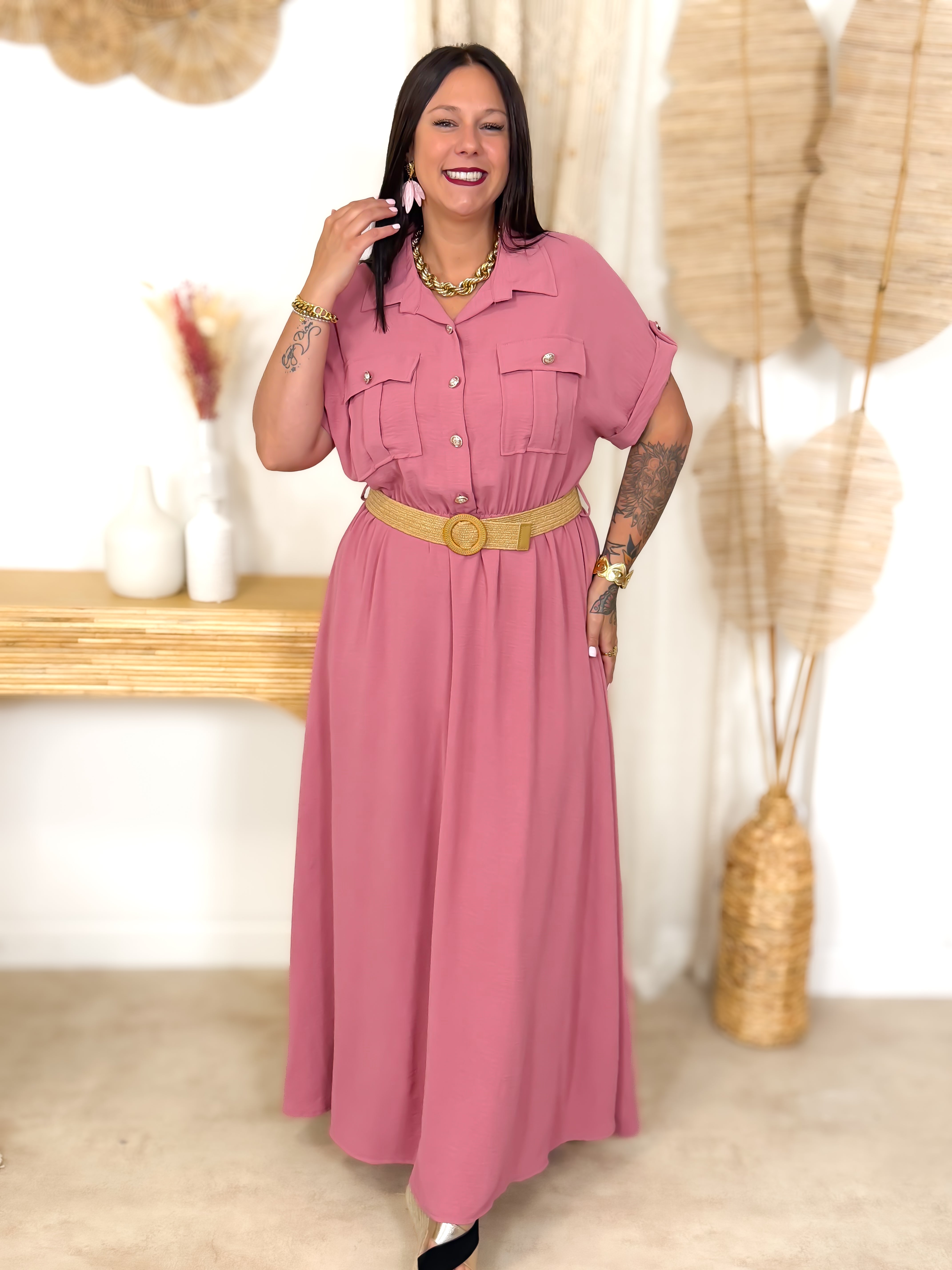 Robe Longue - Soa - Vieux Rose