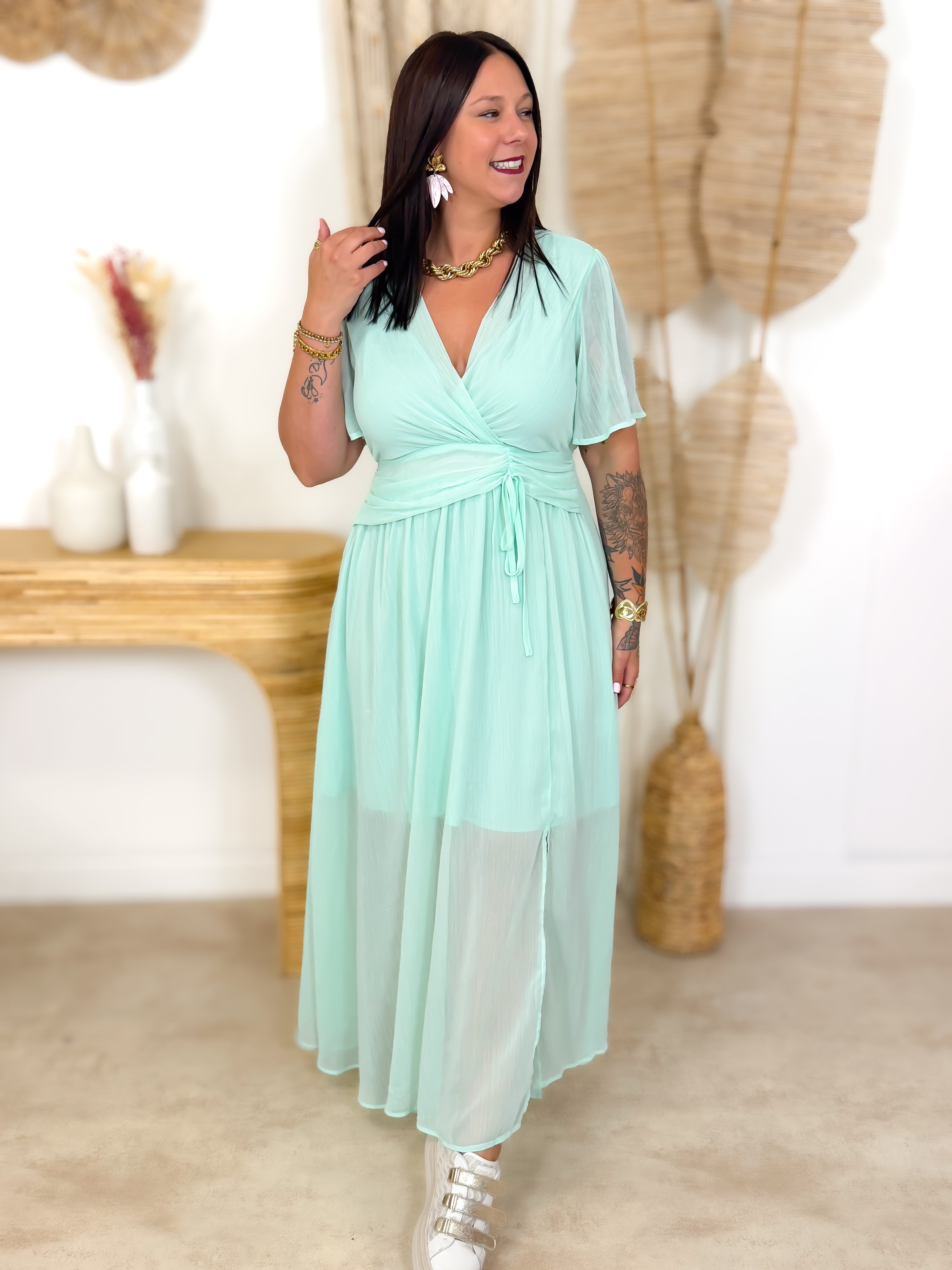 Robe Longue - Cosima - Vert d'eau
