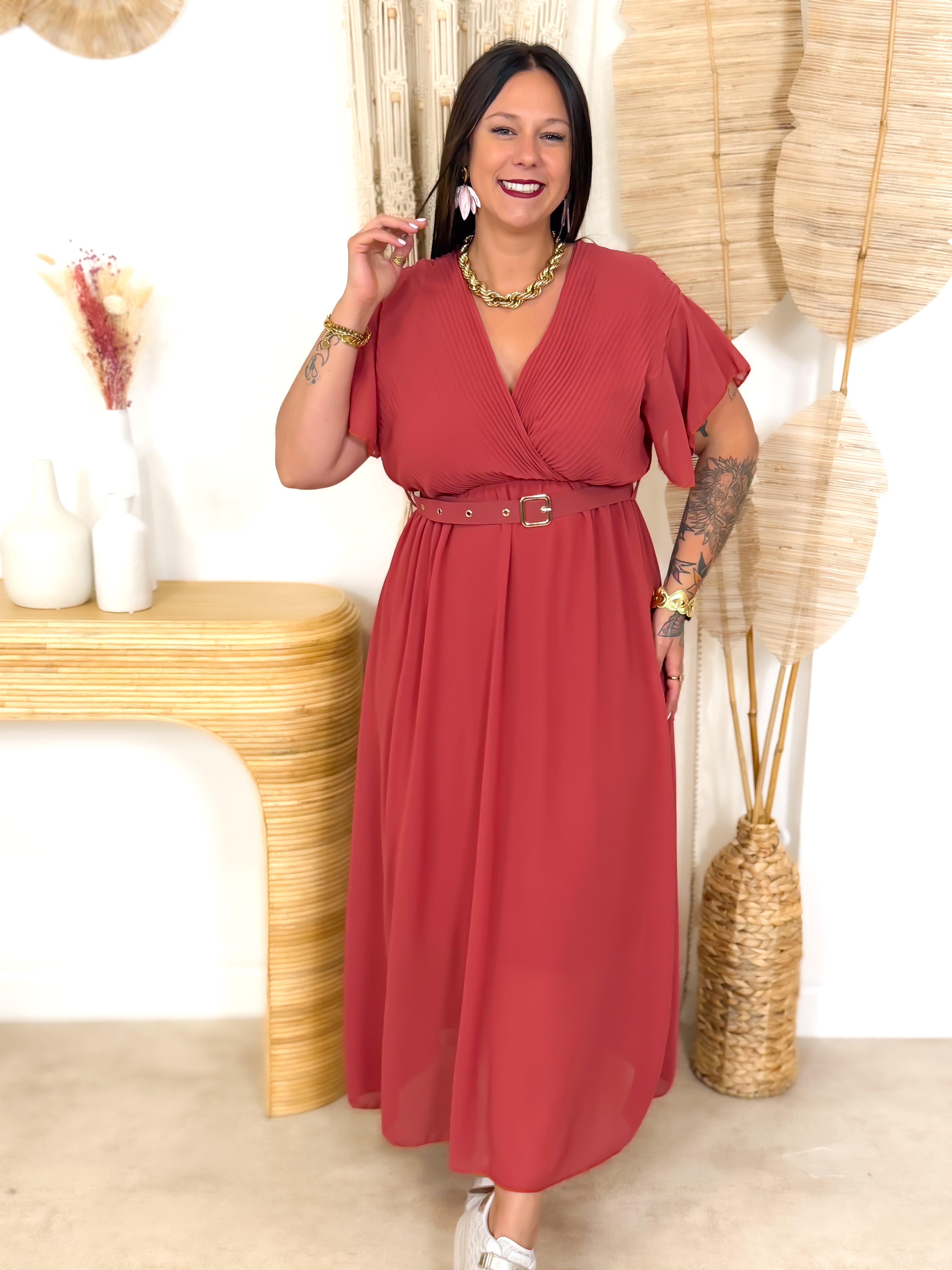 Robe Longue - Auria - Brique
