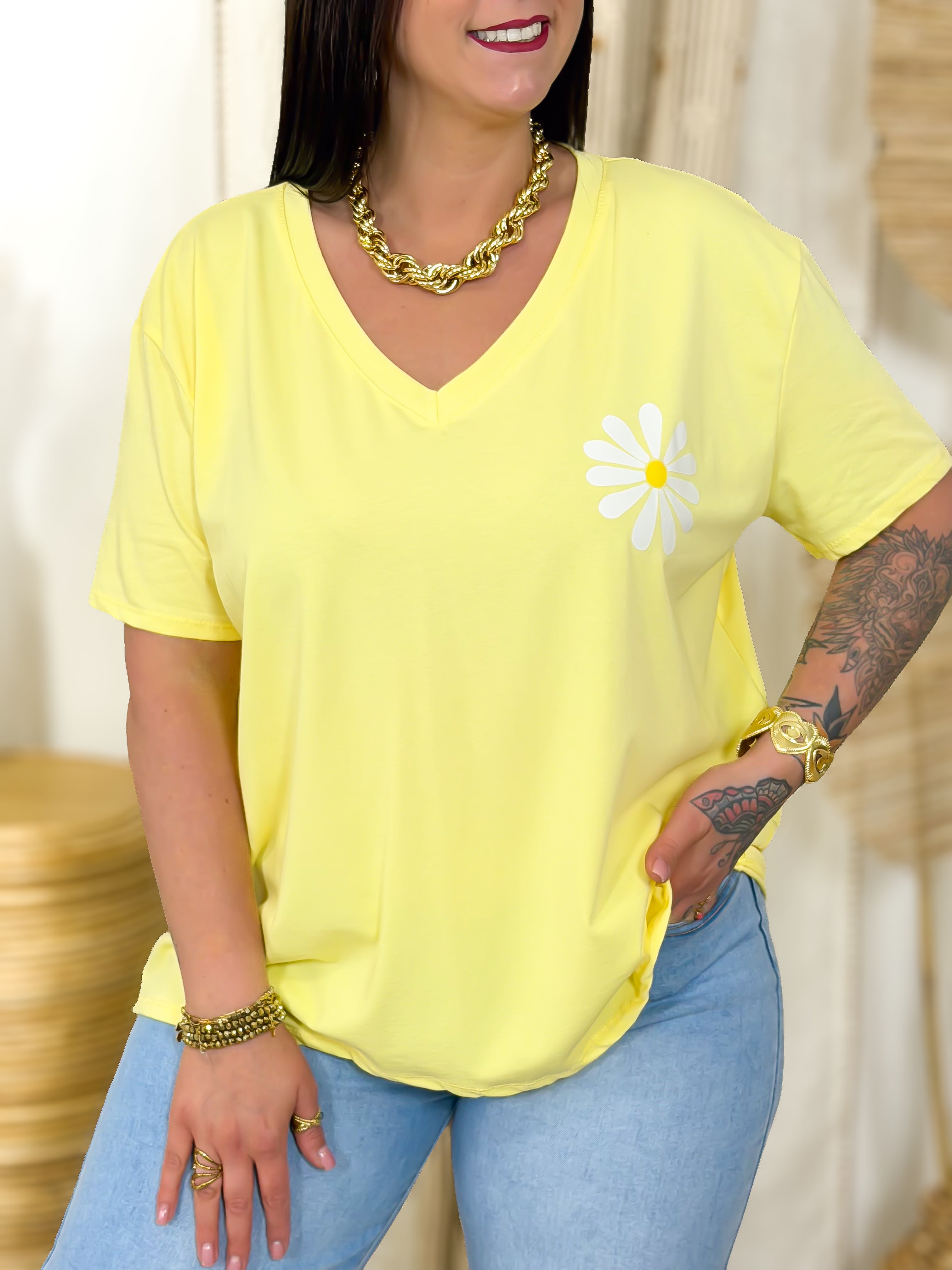 T-shirt - Leila - Geel