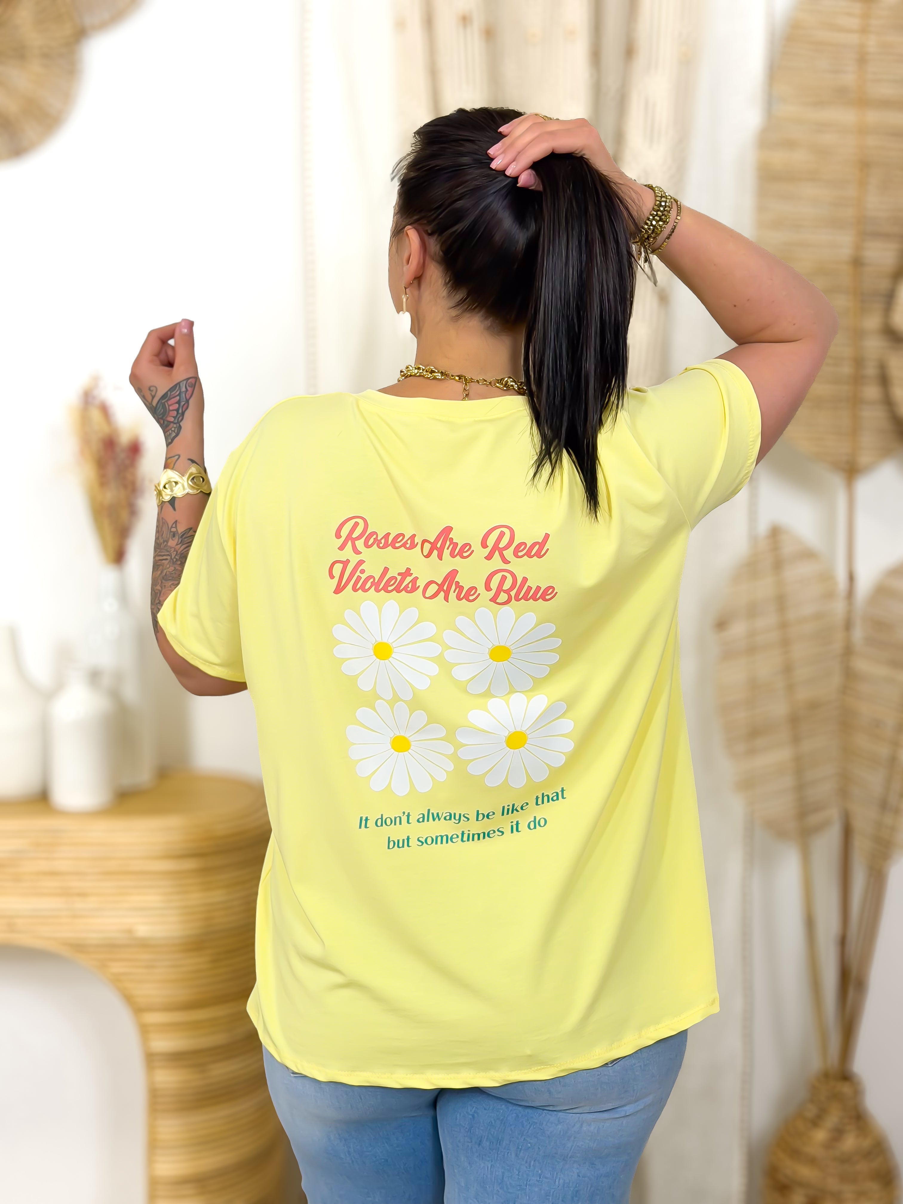 T-shirt - Leila - Geel