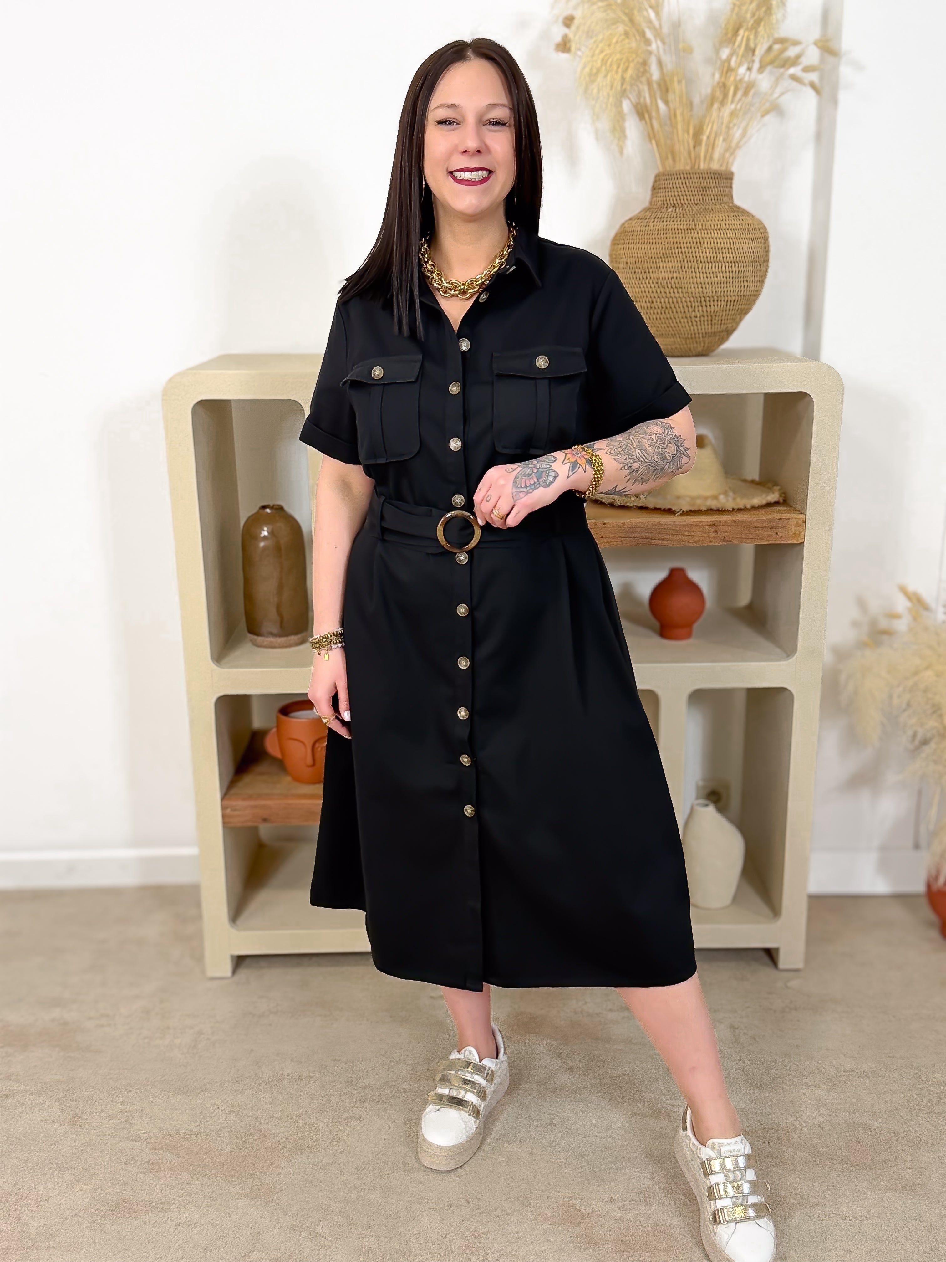 Robe Chemise - Théa - Noir