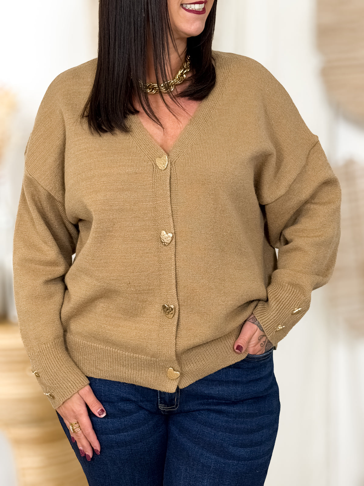 Gilet grande taille Nina camel