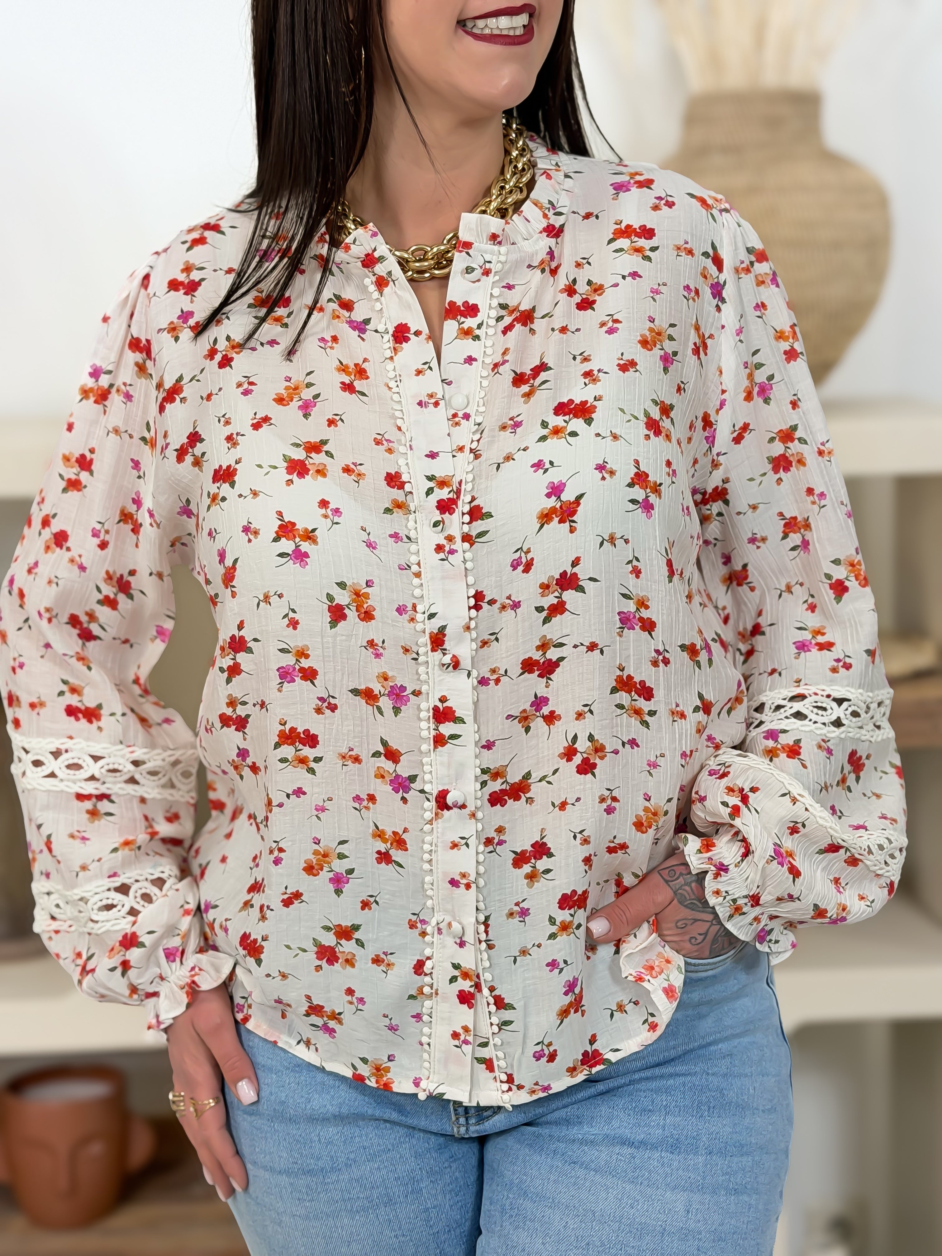 Chemisier - Nolia - Blanc & Corail