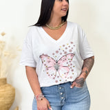 T-shirt - Papillon - Rose