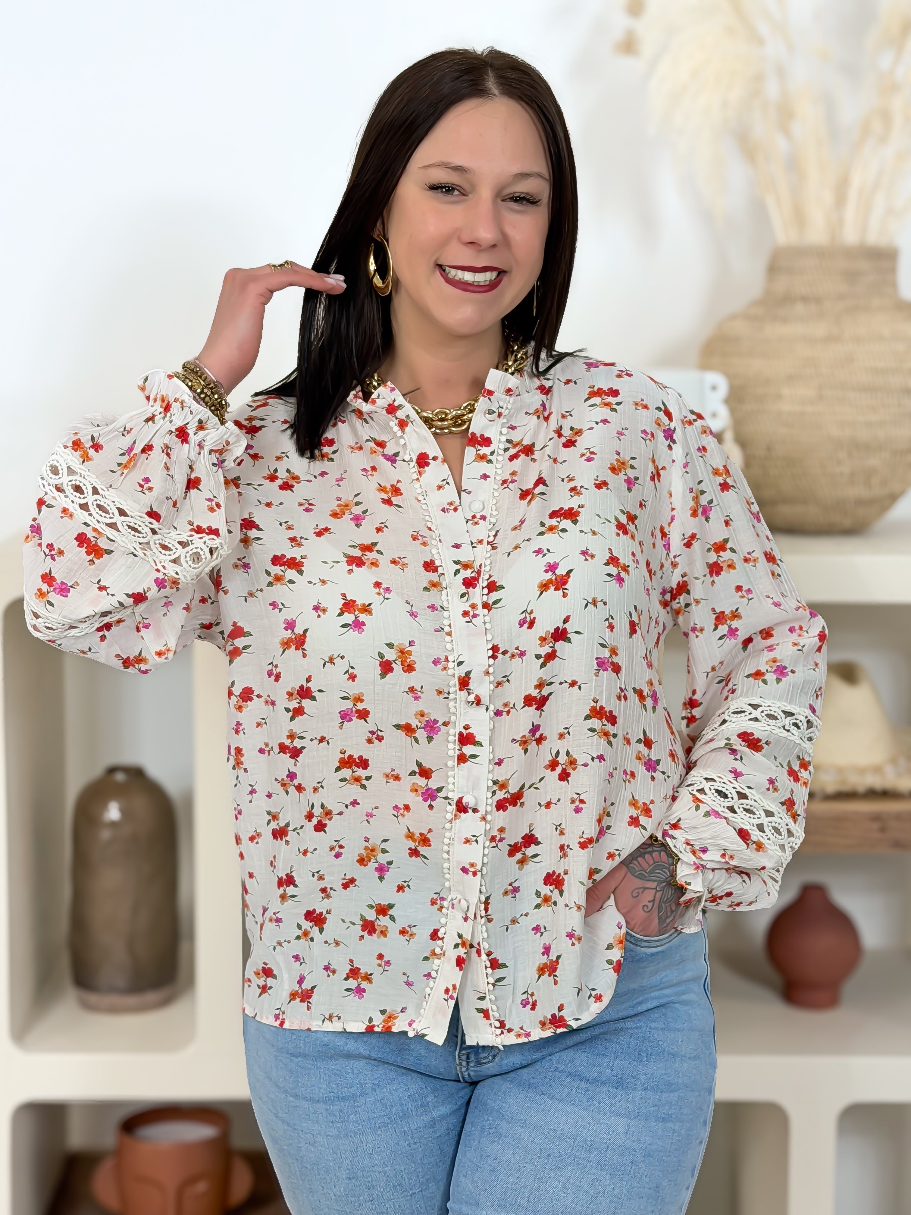 Chemisier - Nolia - Blanc & Corail