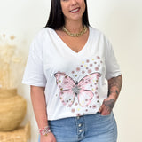 T-shirt - Papillon - Rose