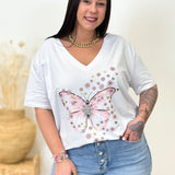 T-shirt - Papillon - Rose