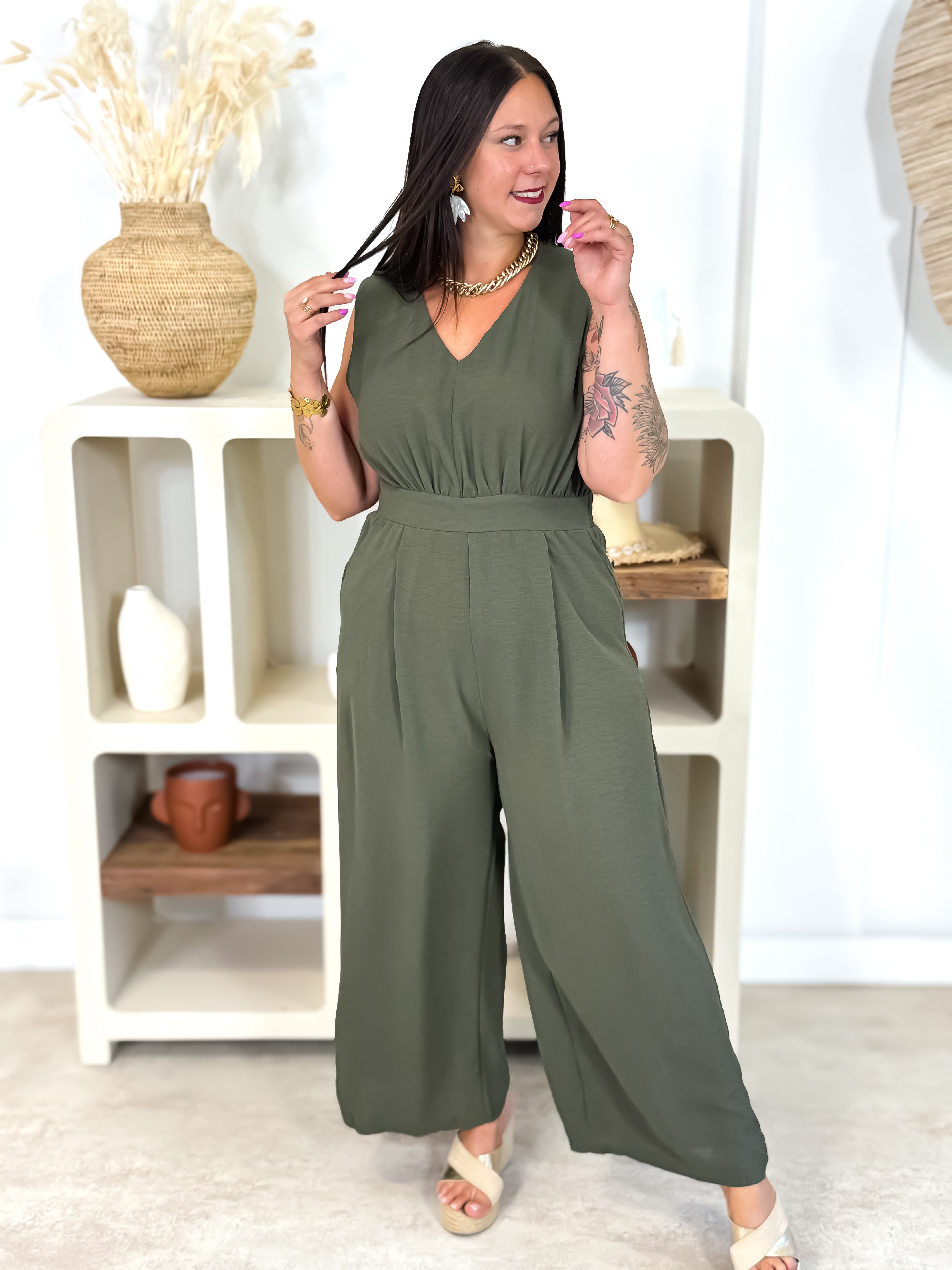 Jumpsuit - Victoria - Zwart &amp; Wit