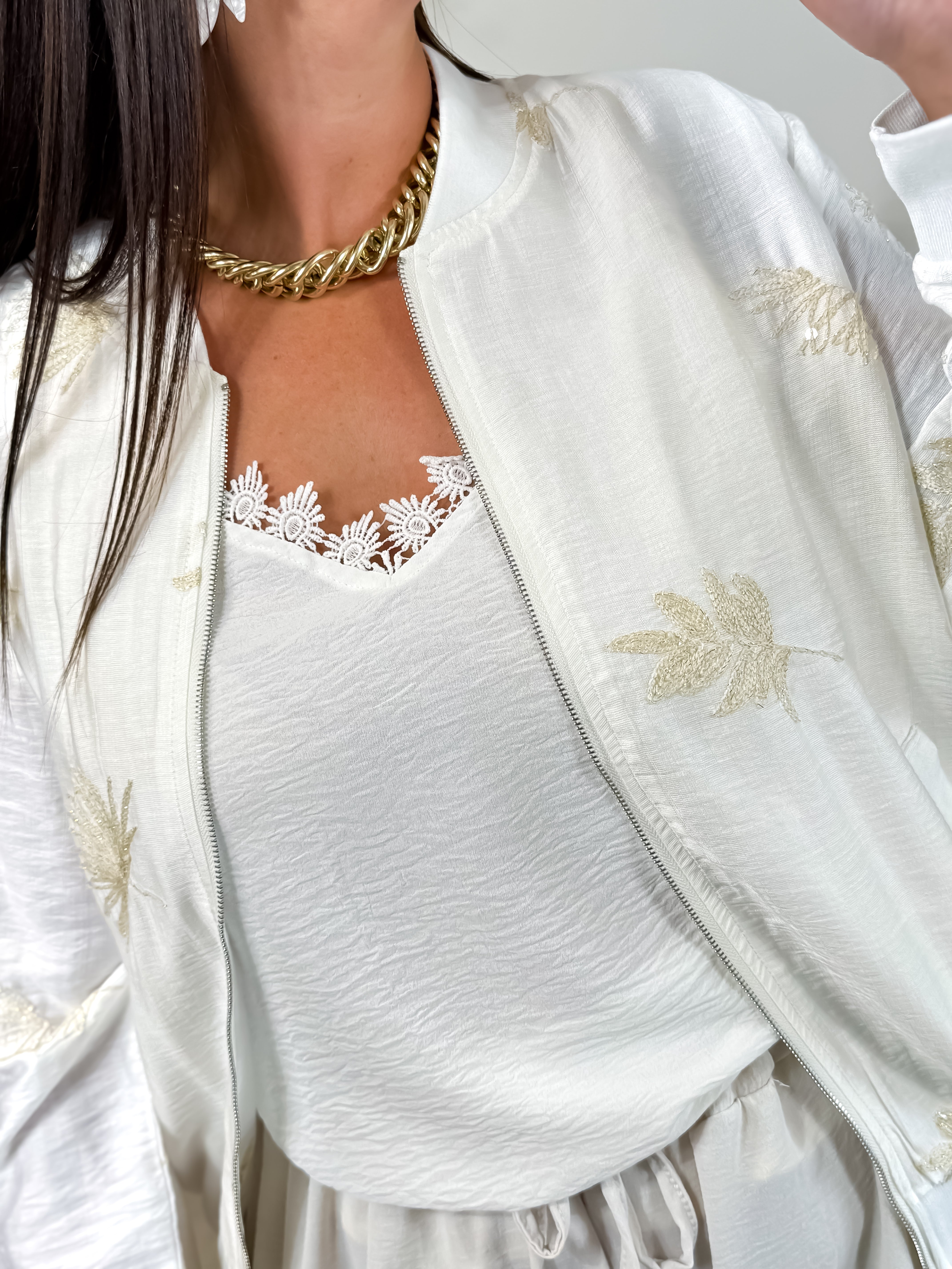 Bomber - Lia - Blanc & Beige