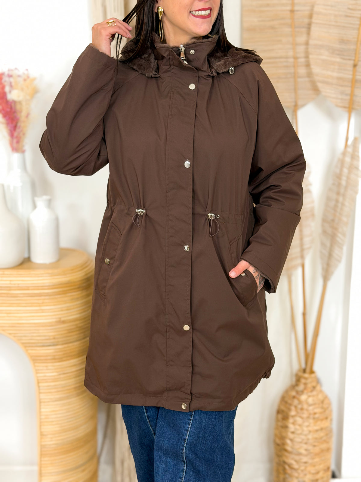 Veste grande taille chocolat Tressia – photo 9
