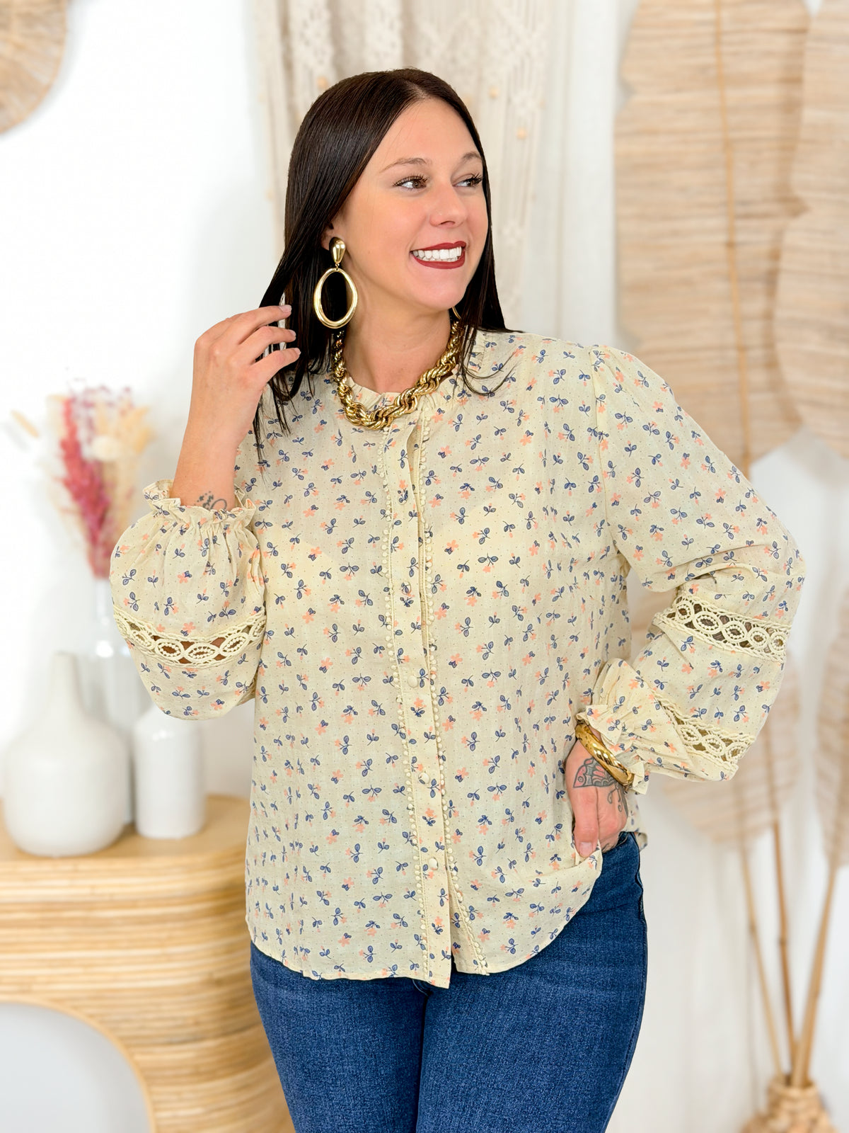 Chemisier grande taille jaune Cerina – photo 3
