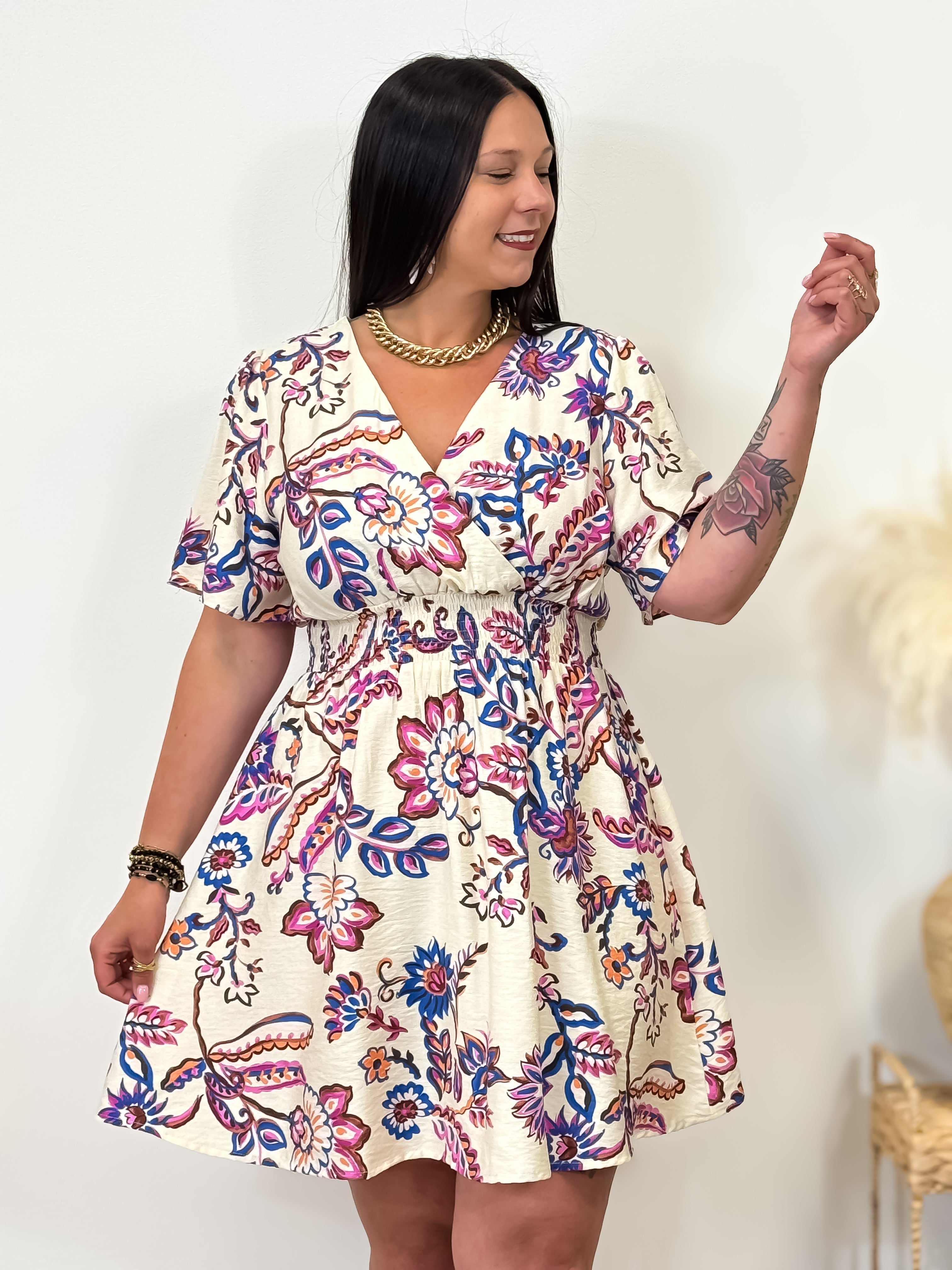 Jurk - Rosy - Blauw &amp; Roze