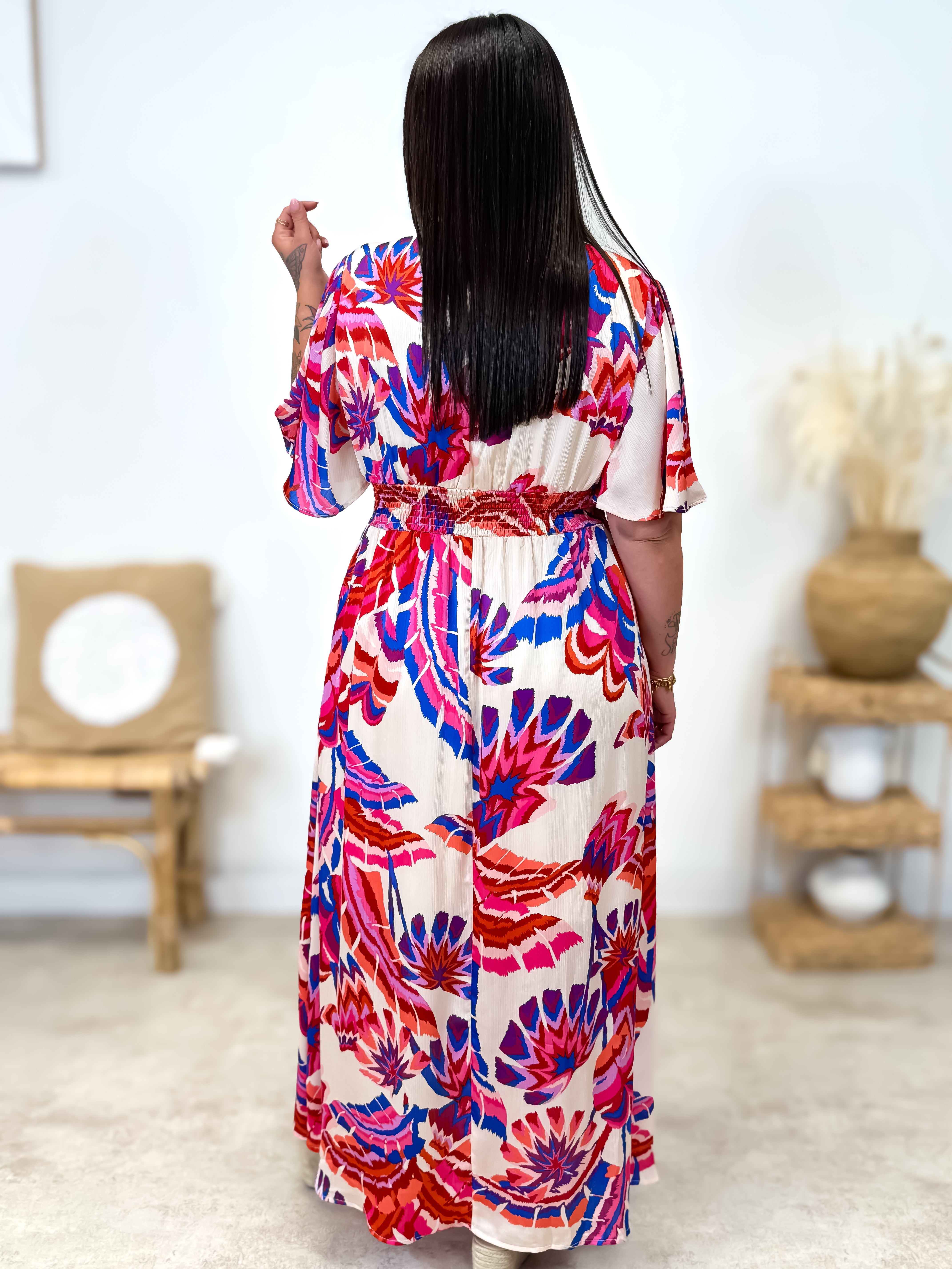 Jurk - Lorianna - Roze &amp; Blauw