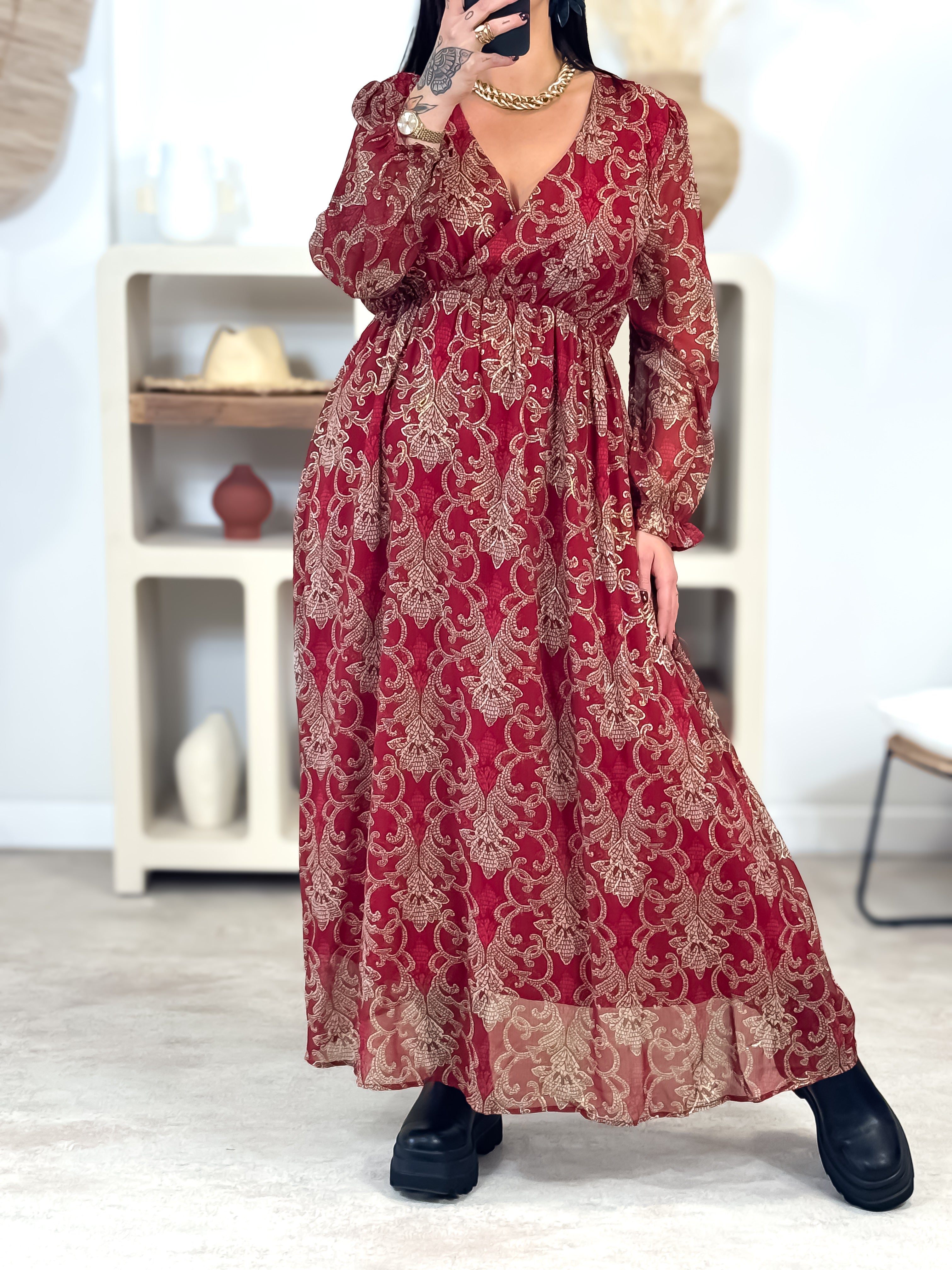 Robe Longue - Ophélie - Bordeaux