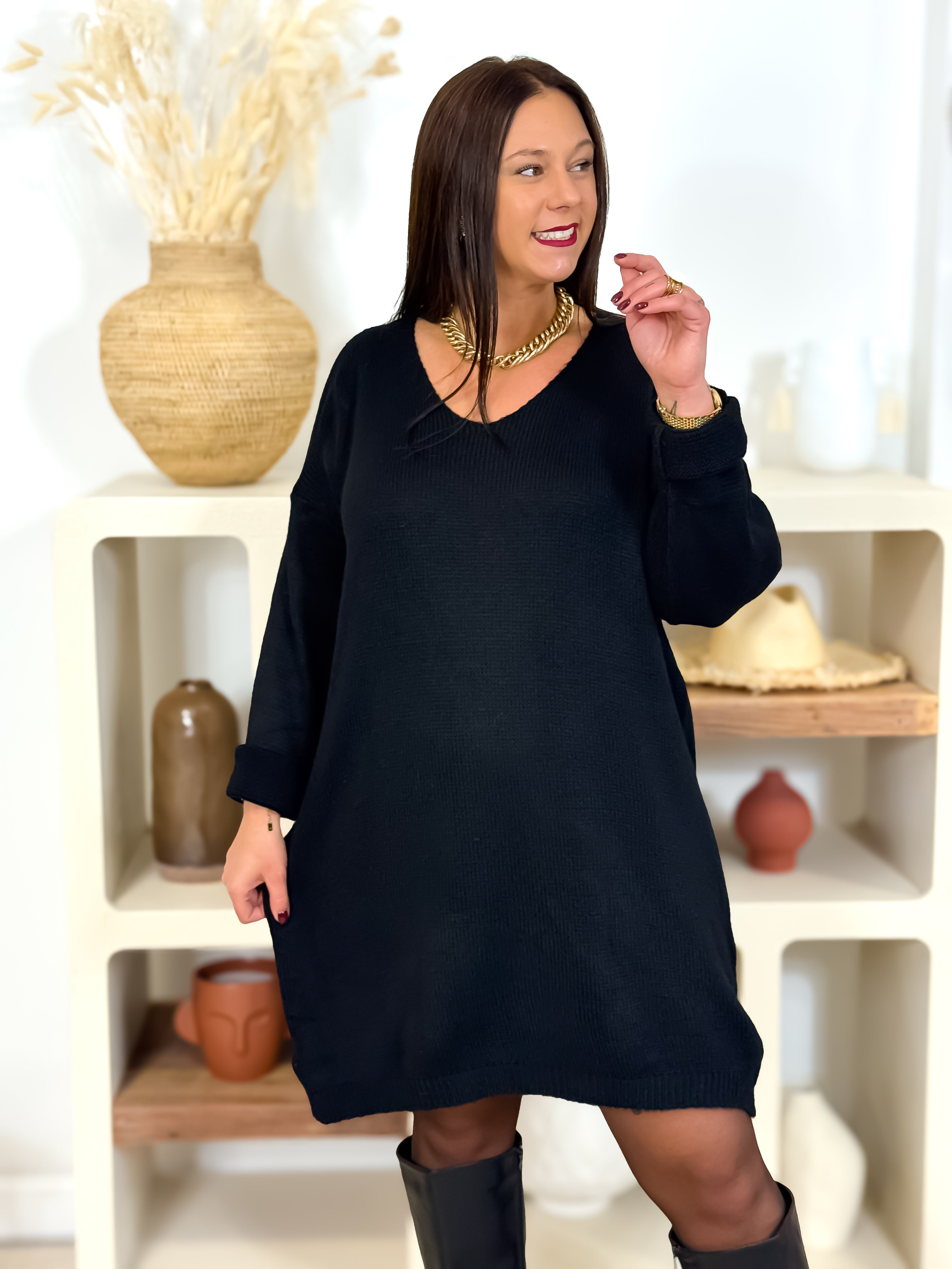Robe pull - Derya - Noir