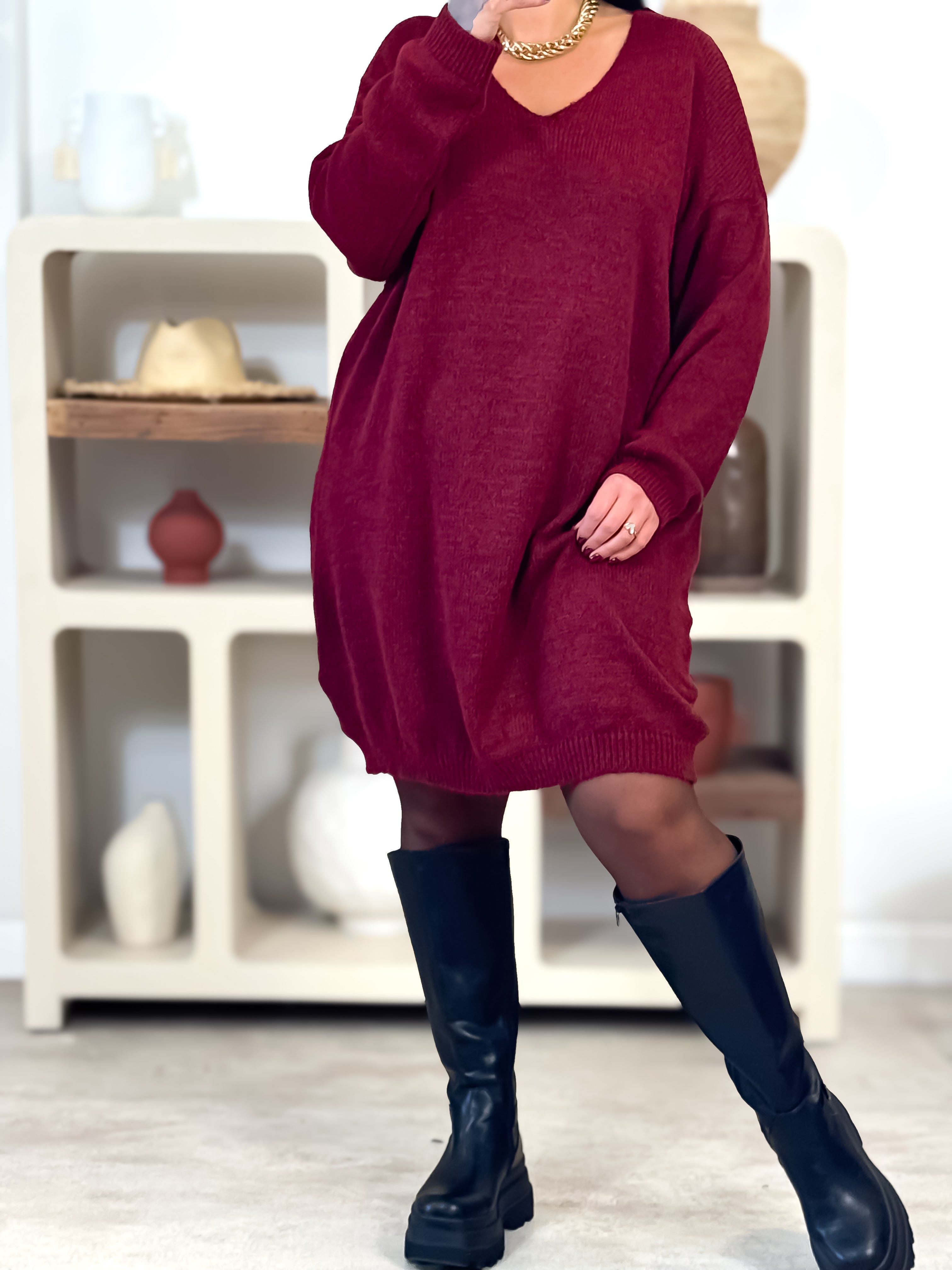 Robe pull - Derya - Bordeaux