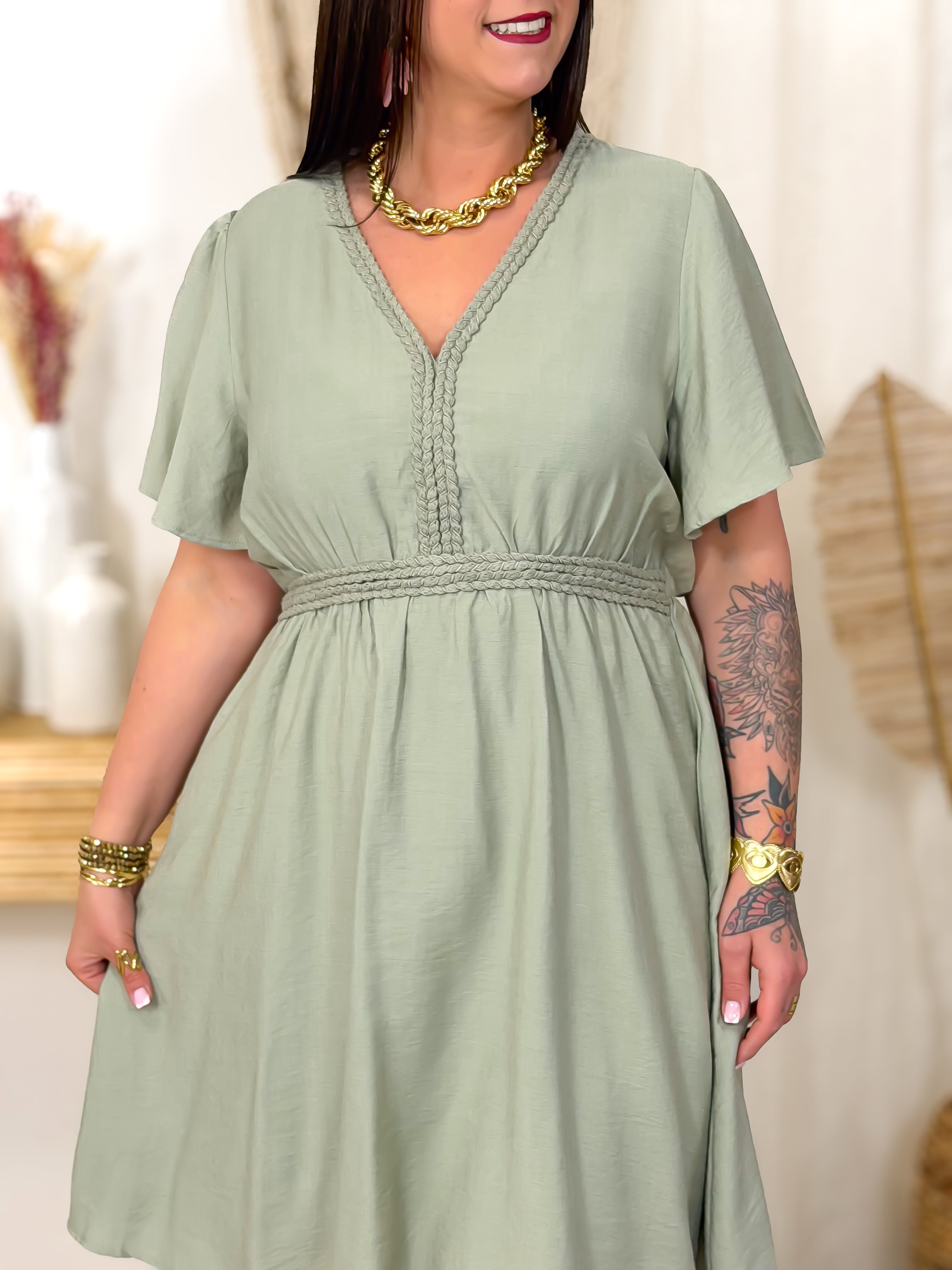 Robe Courte - Béatrice - Kaki