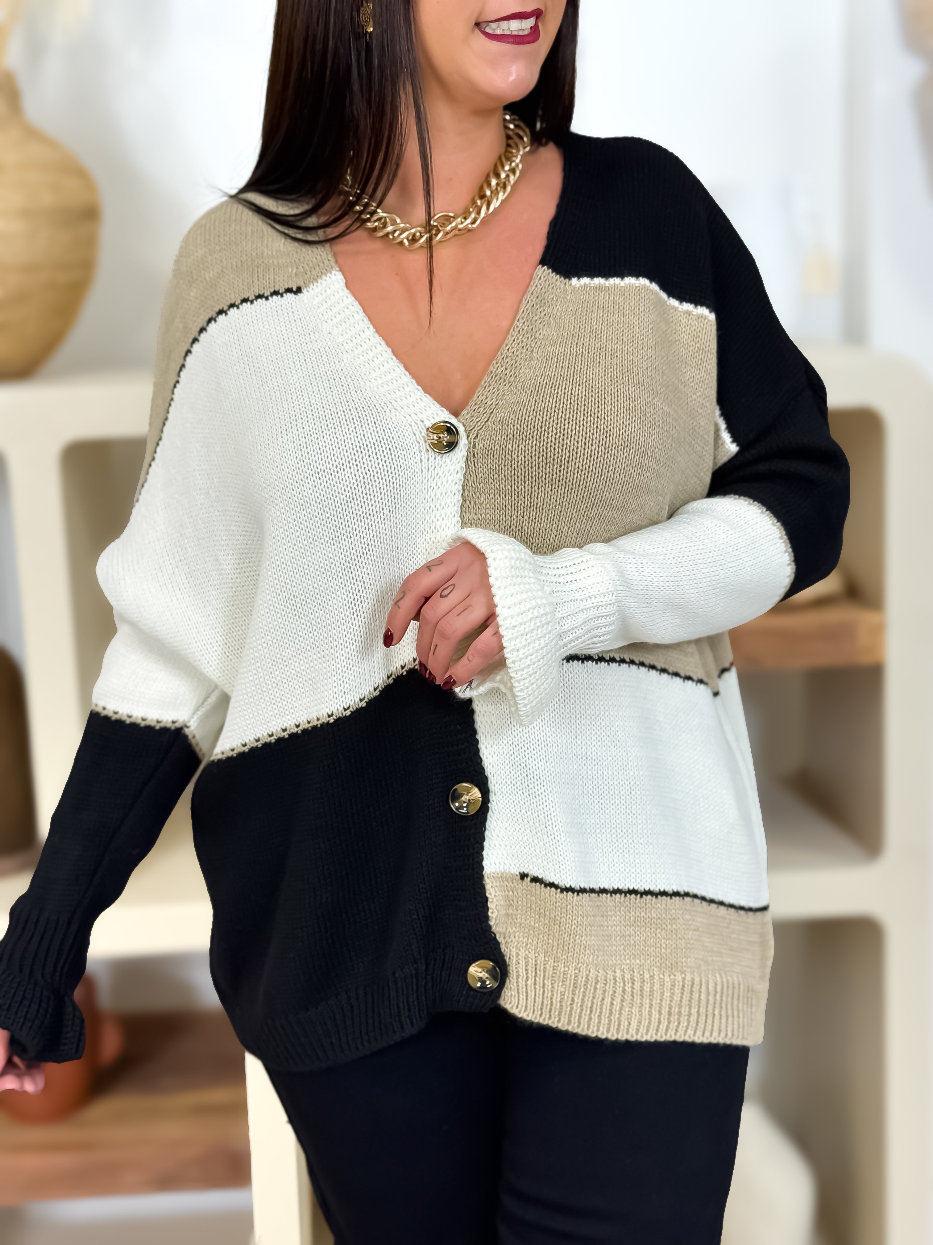 Gilet - Emie - Noir & Beige