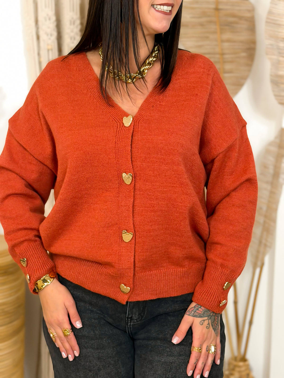 Gilet grande taille brique – photo 1
