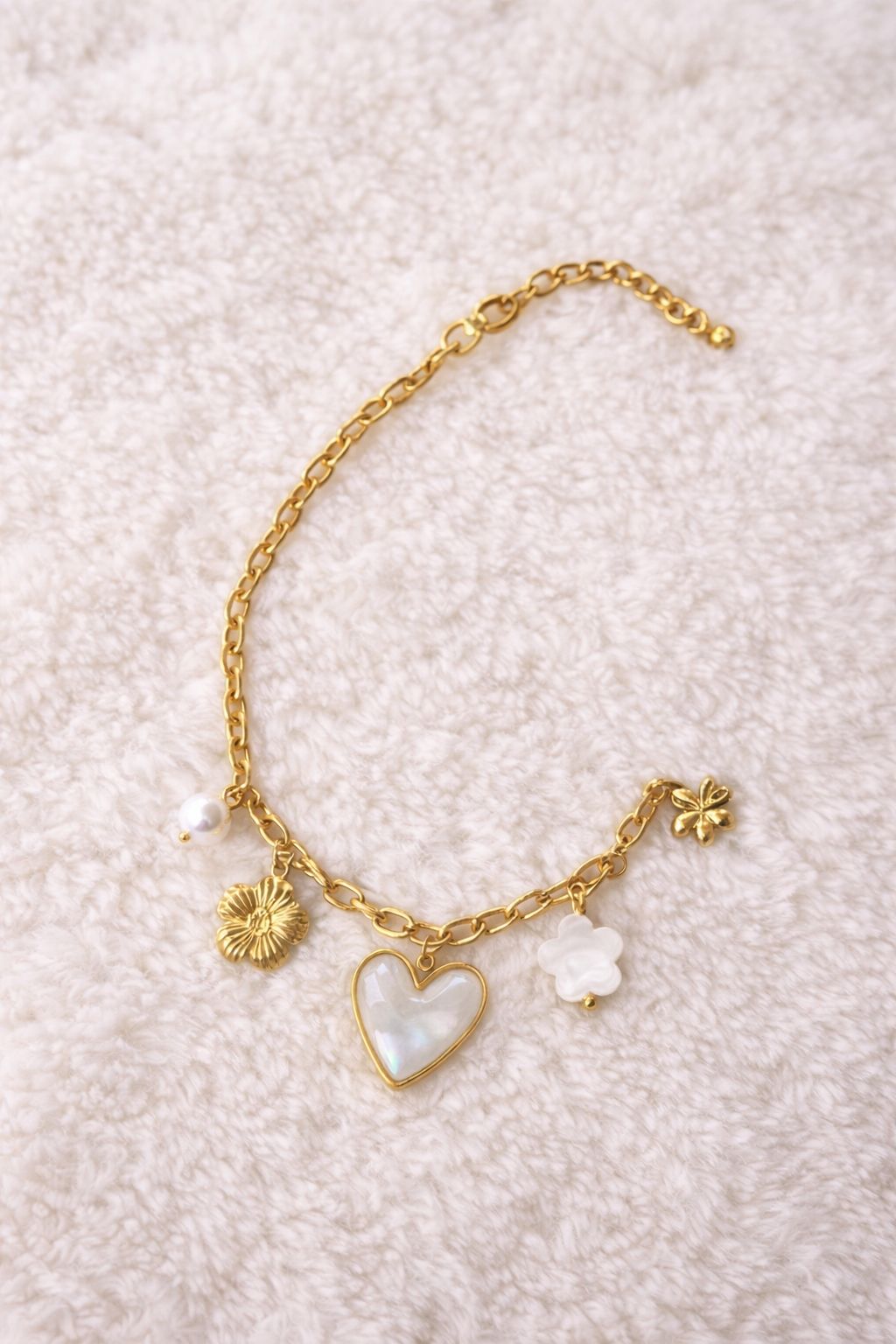 Bracelet - Lovely - Doré/Blanc