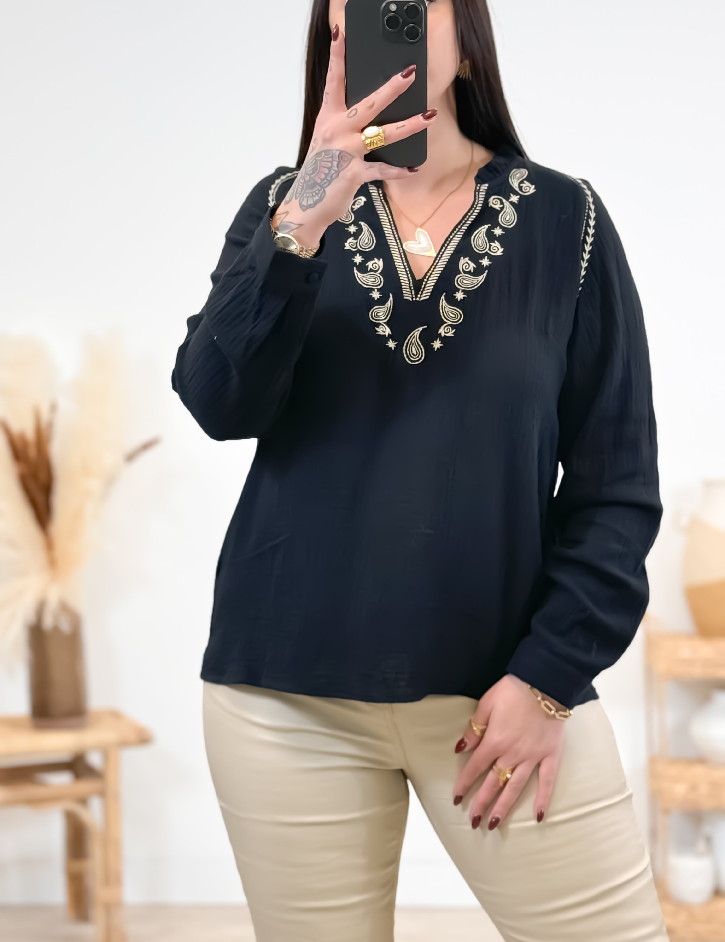 Blouse - Mégane - Noir