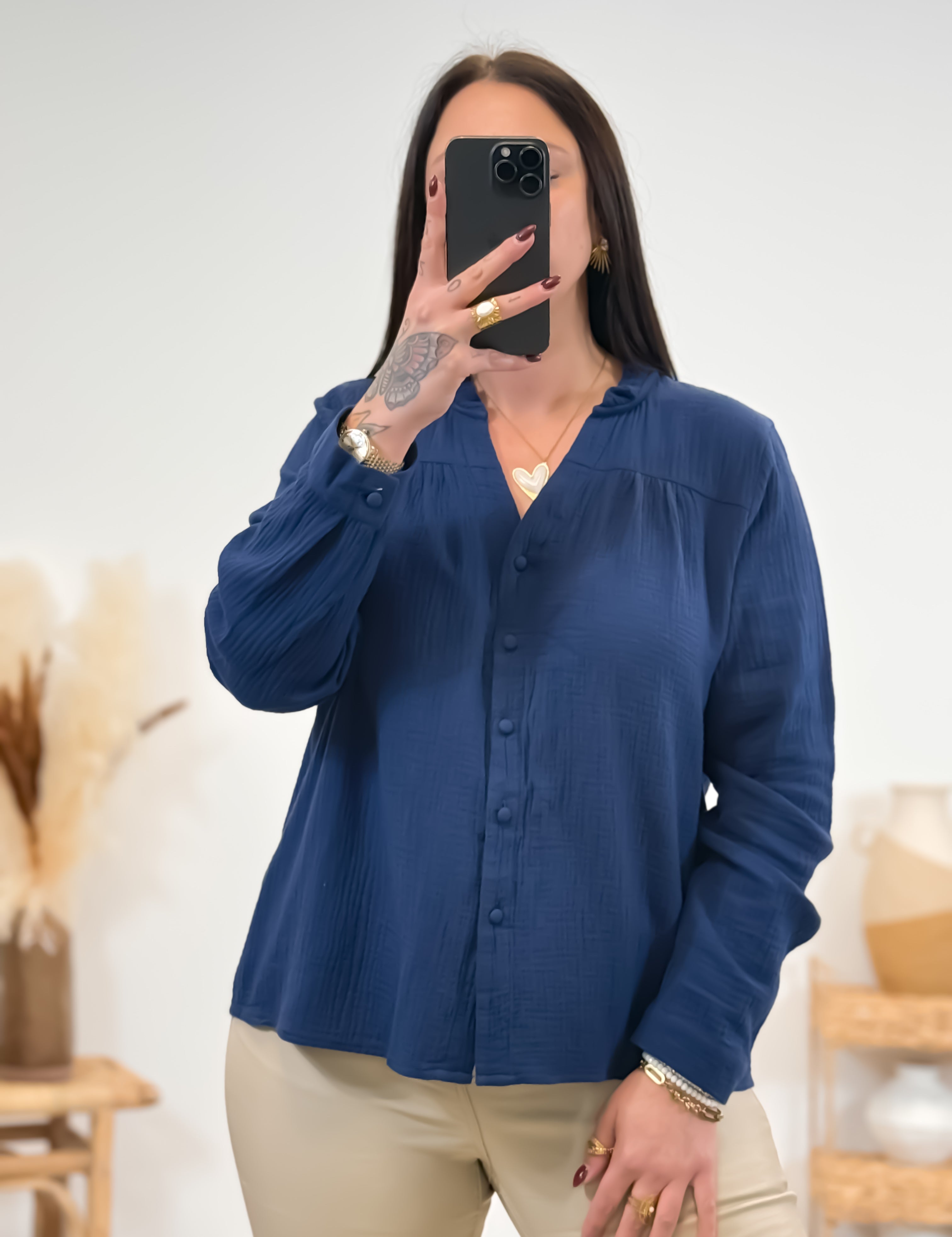 Blouse - Nunzia - Bleu marine